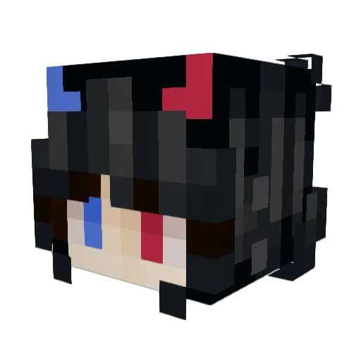 Lu1cine Minecraft avatar head, 3D render