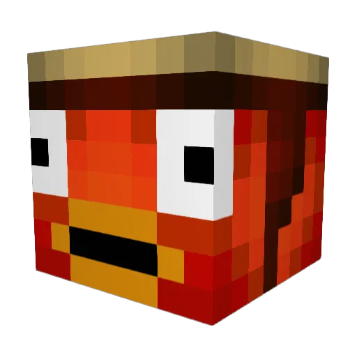 Lu1s340 Minecraft avatar head, 3D render