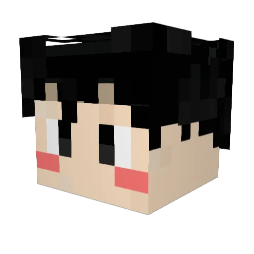 Lu8RaM Minecraft avatar head, 3D render