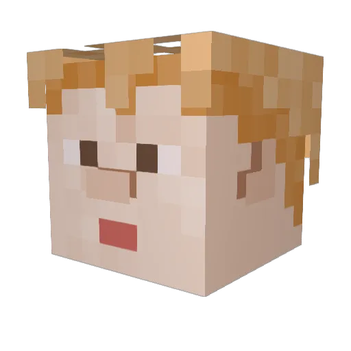 LuCiDLuE Minecraft avatar head, 3D render