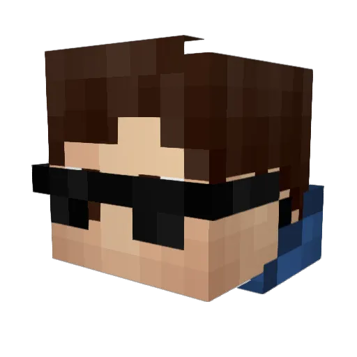 LuCr7 Minecraft avatar head, 3D render