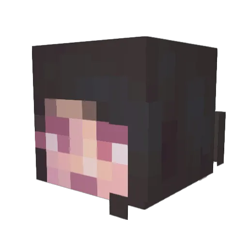 LuDanDan Minecraft avatar head, 3D render
