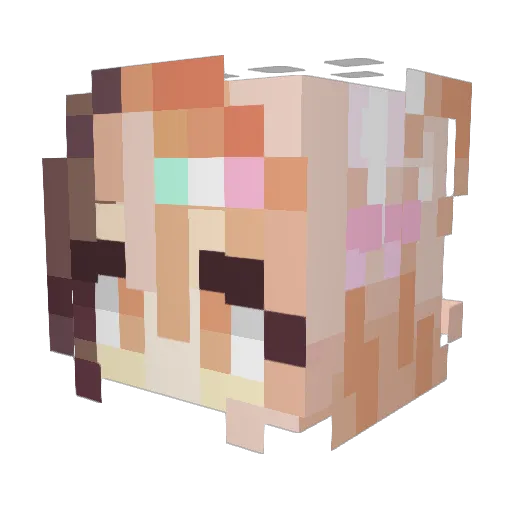 LuJingJing Minecraft avatar head, 3D render