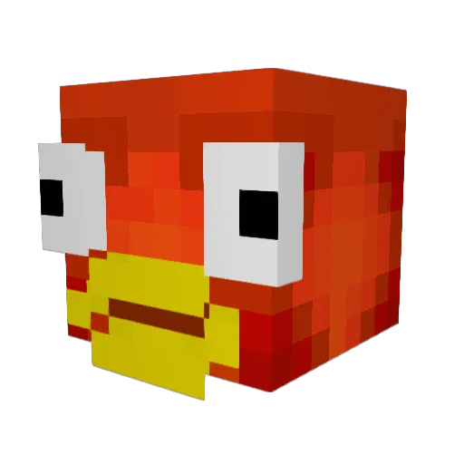 LuO2_ Minecraft avatar head, 3D render