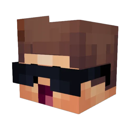 LuSchoo Minecraft avatar head, 3D render