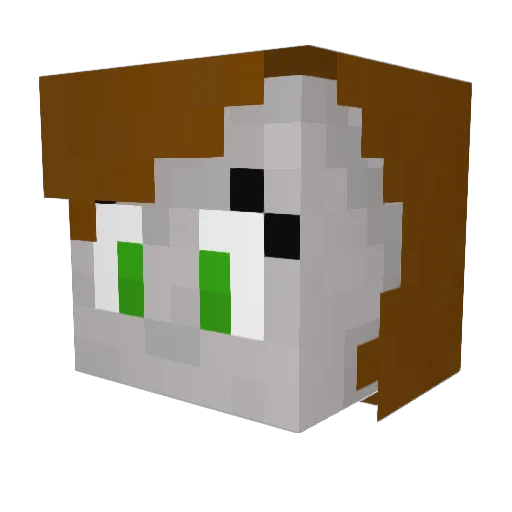 LuSingMyReligion Minecraft avatar head, 3D render