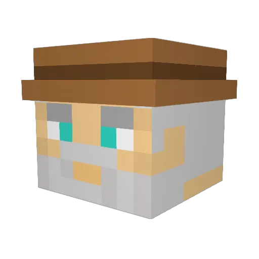 LuUwU Minecraft avatar head, 3D render