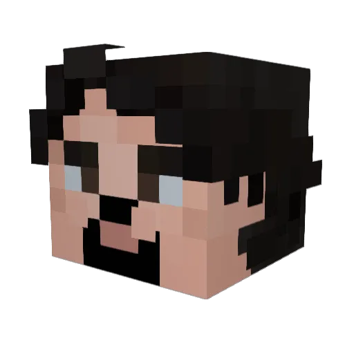 LuXo2k22 Minecraft avatar head, 3D render