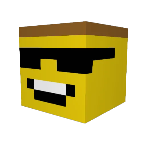 LuXqui Minecraft avatar head, 3D render