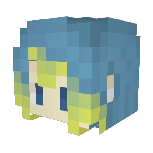 LuXun_22 Minecraft avatar head, 3D render