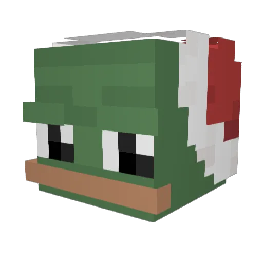 Lu_Gerochky Minecraft avatar head, 3D render