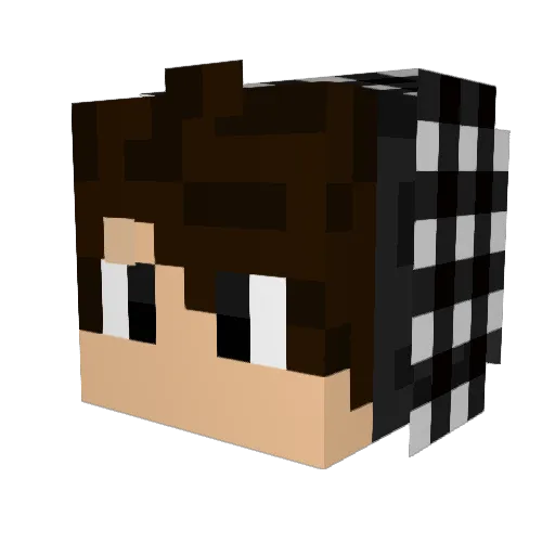 Lu_il Minecraft avatar head, 3D render