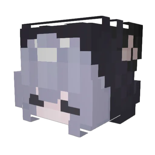 Lu_mie Minecraft avatar head, 3D render