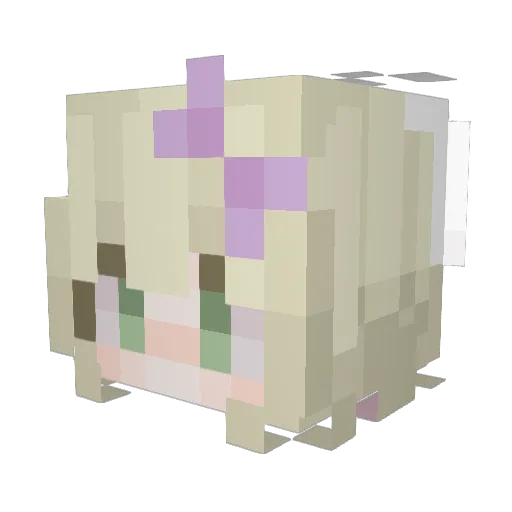 Lu_mini Minecraft avatar head, 3D render