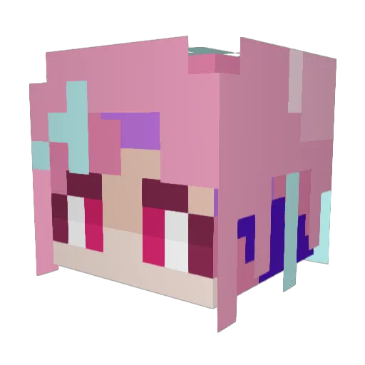 Luabee Minecraft avatar head, 3D render