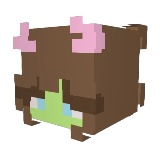 Lualt Minecraft avatar head, 3D render