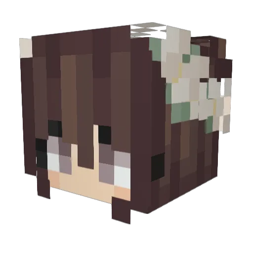 Luan_Bu_ Minecraft avatar head, 3D render