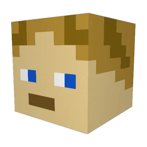 Luaplost Minecraft avatar head, 3D render