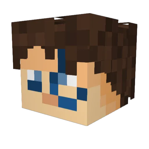 Luarke Minecraft avatar head, 3D render