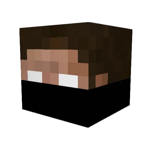 Luarna Minecraft avatar head, 3D render