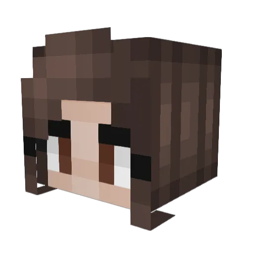 Lubaaa Minecraft avatar head, 3D render