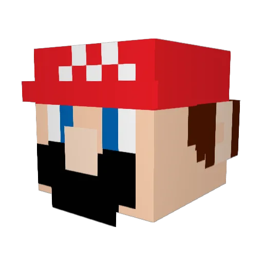 Lubbelub Minecraft avatar head, 3D render