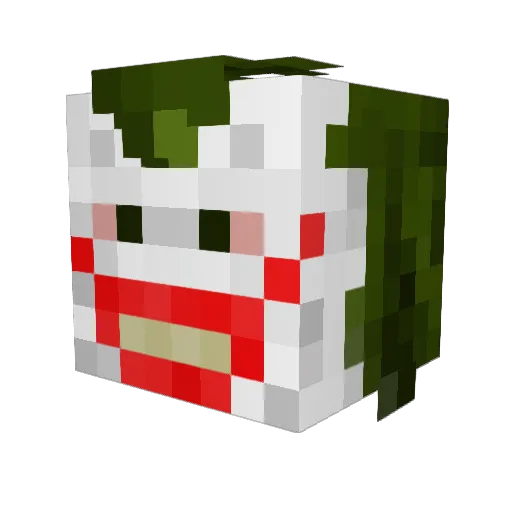 LubieMDMA Minecraft avatar head, 3D render