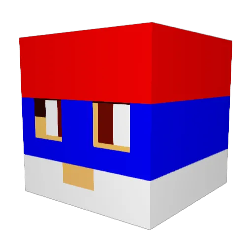 Lubieto22 Minecraft avatar head, 3D render