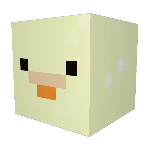 Lubikas Minecraft avatar head, 3D render
