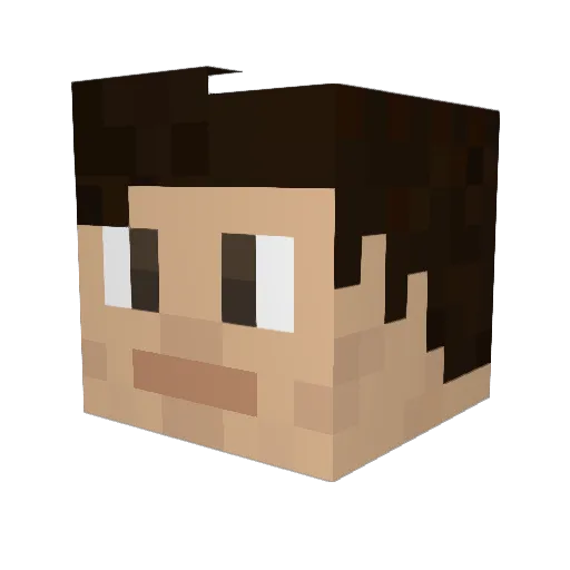 Lubinois Minecraft avatar head, 3D render
