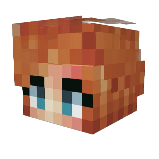 Lubis_Cornue Minecraft avatar head, 3D render
