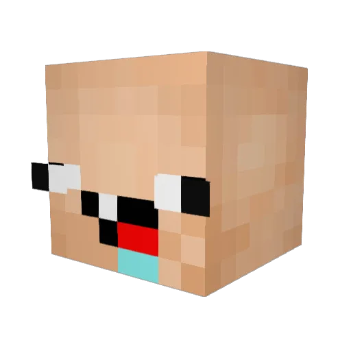 LubricateVibrate Minecraft avatar head, 3D render