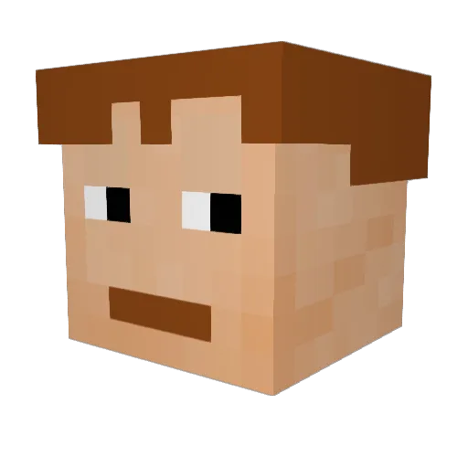Luc7nyc Minecraft avatar head, 3D render