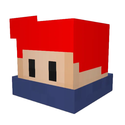 Luc987 Minecraft avatar head, 3D render