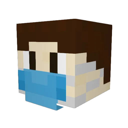 LucGun Minecraft avatar head, 3D render