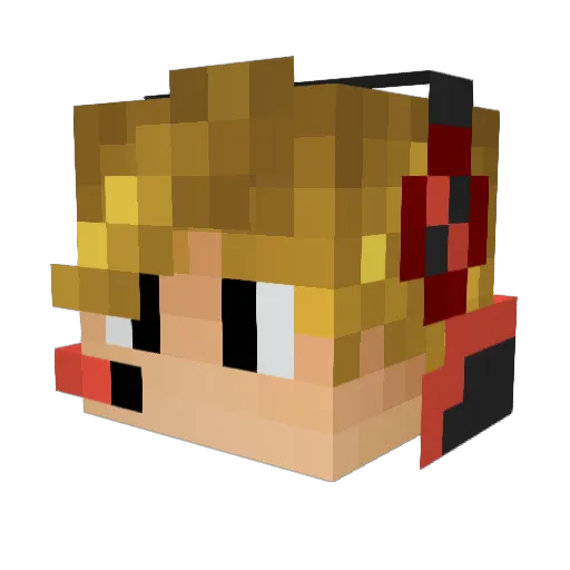 LucKY_OP Minecraft avatar head, 3D render