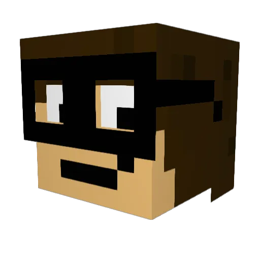 LucPlays Minecraft avatar head, 3D render
