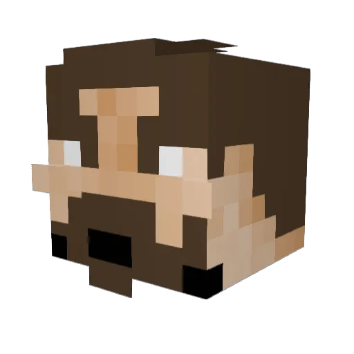 LucPlyZ Minecraft avatar head, 3D render