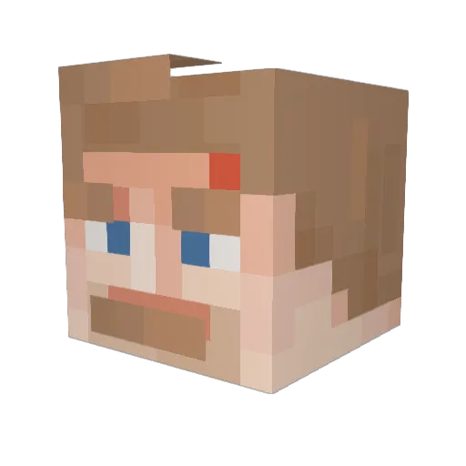 Luc_sky Minecraft avatar head, 3D render