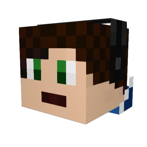 LucaCraftMan Minecraft avatar head, 3D render