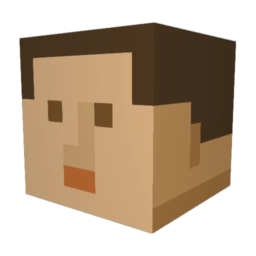 LucaMazzus Minecraft avatar head, 3D render