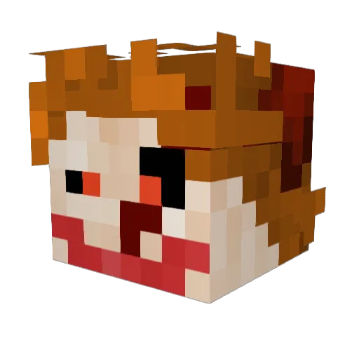 LucaNacho Minecraft avatar head, 3D render