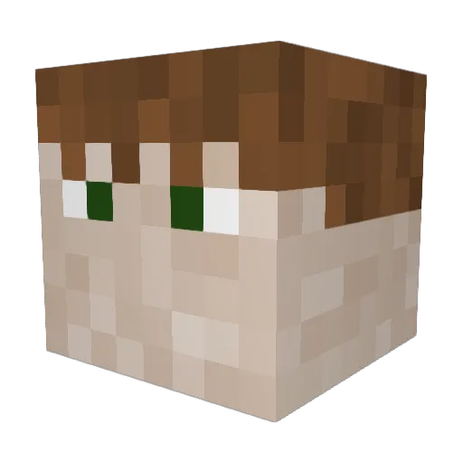 LucaPaul Minecraft avatar head, 3D render