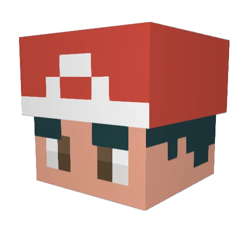LucaPikaRene Minecraft avatar head, 3D render