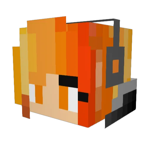 LucaTheAlien Minecraft avatar head, 3D render