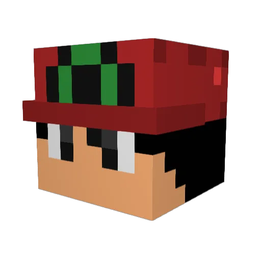 LucaTheMiner Minecraft avatar head, 3D render