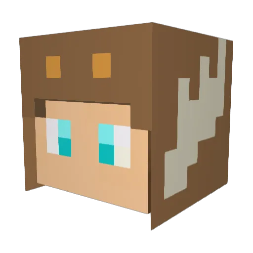 Luca_boss Minecraft avatar head, 3D render