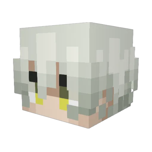 LucaaBazookaa Minecraft avatar head, 3D render