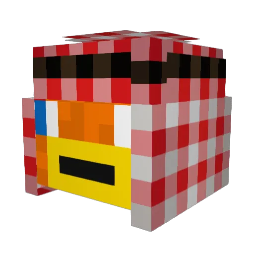 Lucabrgg Minecraft avatar head, 3D render