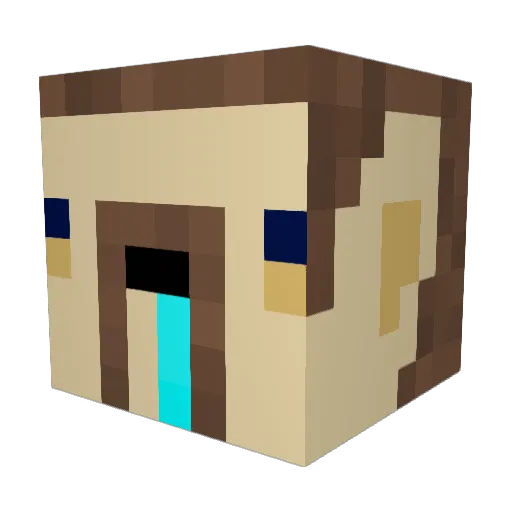 Lucananas Minecraft avatar head, 3D render
